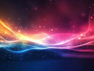 Fototapeta premium Colorful abstract waves blend beautifully, creating a mesmerizing background of light and motion in vibrant hues.