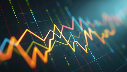 Obraz premium Colorful Stock Market Graph Chart