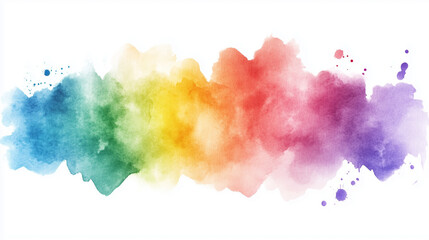 Soft Rainbow Watercolor Cloud