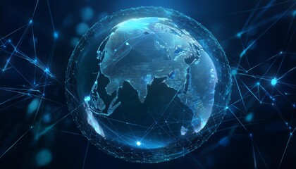 Abstract digital globe with global network connections