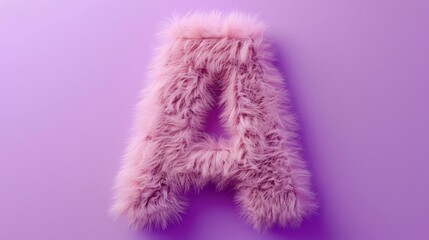 fur letter A on pink and purple background