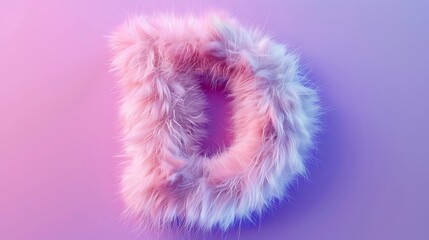 Fototapeta premium fur letter D on pink and purple background