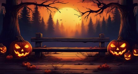 halloween pumpkin in the forest