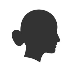 simple woman face side view silhouette vector illustration perfect for avatar isolated on white background