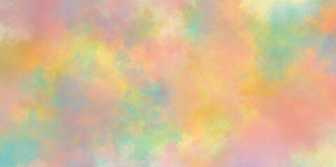 Colorful watercolor splatter brush painted digital art painting on paper or canvas, creating a calming and artistic colorful paint background, Fractal art background with multicolor creative design.