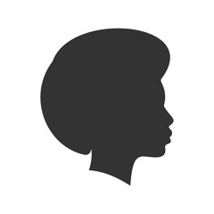 simple woman face side view silhouette vector illustration perfect for avatar isolated on white background