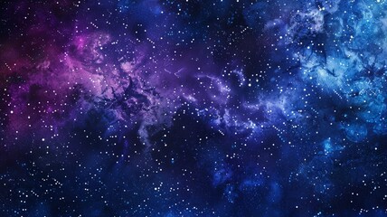 Naklejka premium Cosmic Night Sky with Scattered Stars and Nebulae