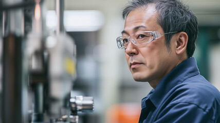 製造施設で働く日本の熟練工