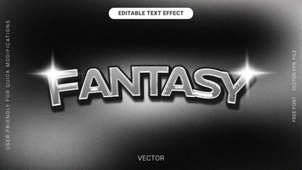 Editable Realistic 3D Text Effect Fantasy Grainy texture background vector
