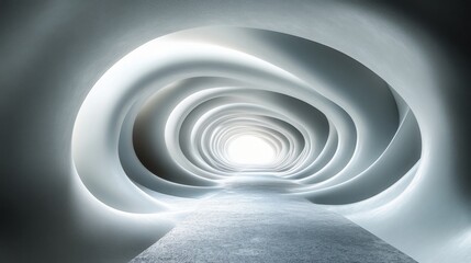 Obraz premium A glowing digital tunnel with dynamic lights, symbolizing futuristic technology and data transfer, tailored for a modern tech background.