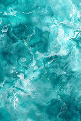 Obraz premium Pastel cyan mint liquid marble watercolor background with white brush stains and lines