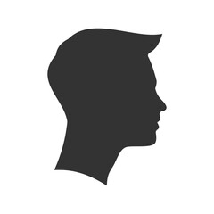 
simple man face side view silhouette vector illustration perfect for avatar isolated on white background