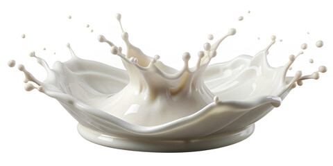 Milk or Yogurt splash, white liquid, isolated on white background, clipping path