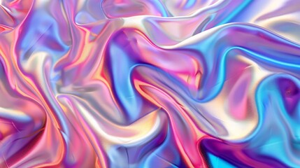 Obraz premium Holographic silk background abstract iridescent gradient