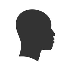 
simple man face side view silhouette vector illustration perfect for avatar isolated on white background