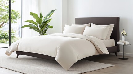 Comfortable and Luxurious Bedding in a Modern Bedroom