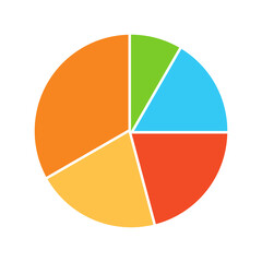 Fototapeta premium simple colorful pie chart vector illustration perfect for business needed isolated on a white background
