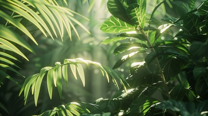 Obraz premium A fantasy bokeh background of circle fireflies in a foggy forest