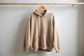 Oversized hoodie tied in a hanger