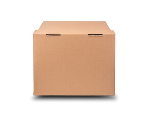 Cardboard box isolated on a white background.