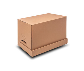 Cardboard box isolated on a white background.