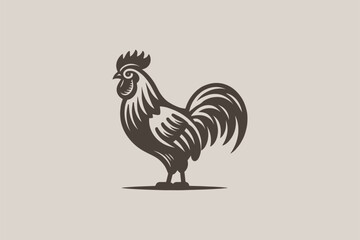Rooster. vintage old retro logo, emblem, sign, icon