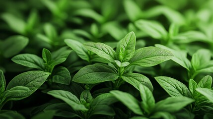 Close-up of vibrant green leaves, showcasing their texture and freshness, perfect for nature and culinary themes.