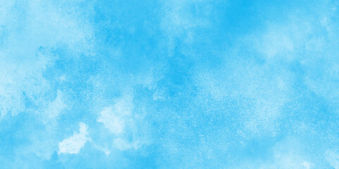 Soft and cloudy blue sky Watercolor background texture, cloudy and soft sky blue blurred and grainy Blue powder explosion, The sky blue texture clouds,  blue watercolor paper texture background.