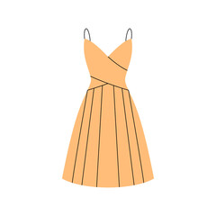 Simple women's dress cartoon vector illustration isolated on a white background