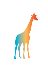 The silhouette of a giraffe. Original vector illustration in vintage style.