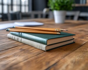 Collaborative Learning Students Focused on Productivity with Books and Pencils Spread Out on a Table, Study Group, Education, Teamwork, Knowledge, Success