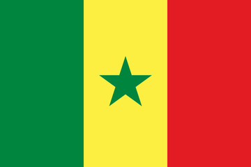 The official national flag of Senegal. Flag of the Republic of Senegal. Correct proportions and colors. Vector illustration © Natali2510
