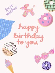 Cute background with donut sweet picnic illustrations for banners