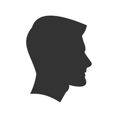 
simple man face side view silhouette vector illustration perfect for avatar isolated on white background
