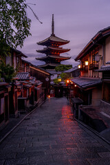 Fototapeta premium Gion district in Kyoto at night