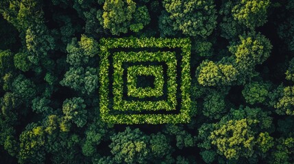 Obraz premium nature green forest top view. Selective focus