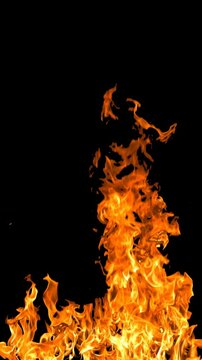 Fire Flames with Alpha Channel, Unique Design, Exclusive, Vertical Background
