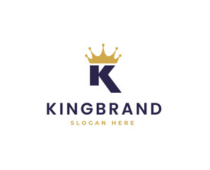 Elegant Letter K Logo with Crown Icon for Royalty, Luxury, and Branding Design Vector Illustration