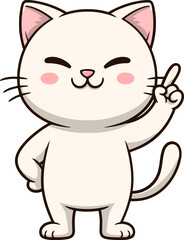 Obraz premium 위를 가리키는 귀여운 고양이 일러스트