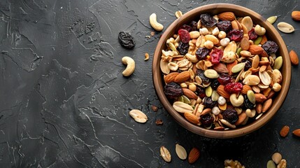 Nutritious homemade trail mix with nuts seeds and dried fruits for athletes. Concept Trail Mix, Athlete Snacks, Homemade Recipes, Nutritious Snacks, Energy Boosters