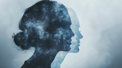 Mental illnesses like depression anxiety bipolar disorder and schizophrenia. Concept Depression, Anxiety, Bipolar Disorder, Schizophrenia, Mental Health Awareness