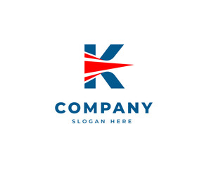 Fototapeta premium Modern Letter K Logo with Dynamic Swoosh for Branding and Corporate Identity Design Vector Illustration