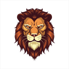 illustration vector graphic of Lion Head full color on white background. Perfect for emblem, symbol, logo, mascot, etc.