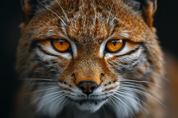 Obraz premium Close-up of a lynx's intense gaze.