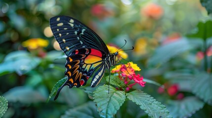 Obraz premium colourful butterfly closeup wallpaper