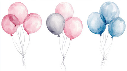 Watercolor Balloons.
