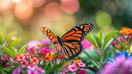 Naklejka premium colourful butterfly closeup wallpaper