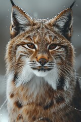 Obraz premium Closeup of a Lynx in Winter