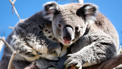 Obraz premium A close up of a Koala Bear in a tree