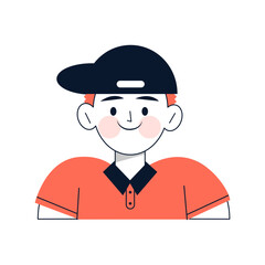 Cheerful young man with shining smile illustration
